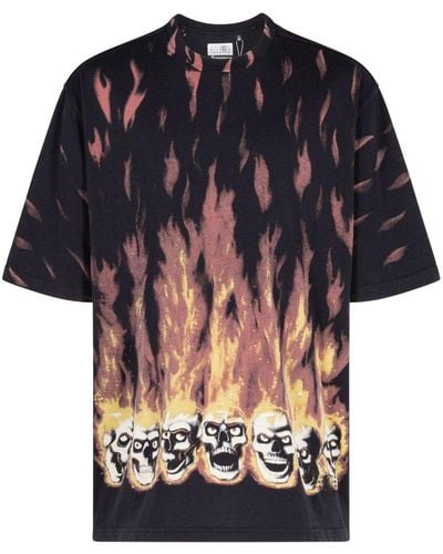 Supreme X MM6 Maison Margiela T-Shirt mit Flammen-Print - Schwarz