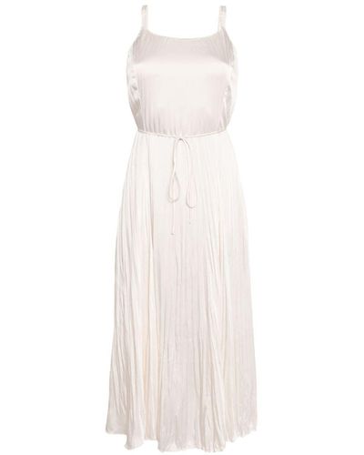 Vince Pleated Sleeveless Midi Dress - White
