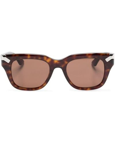 Alexander McQueen Tortoiseshell Square-frame Sunglasses - Brown