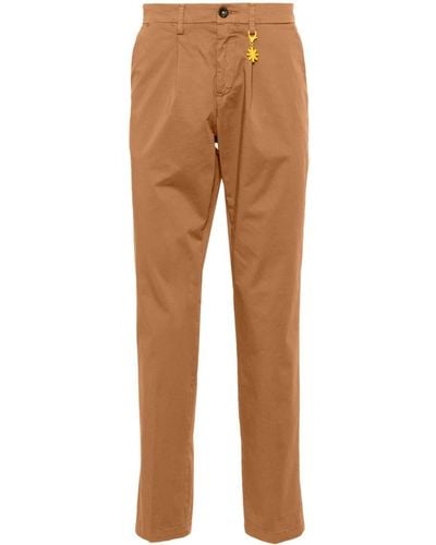 Manuel Ritz Garment-dyed Straight Trousers - Brown