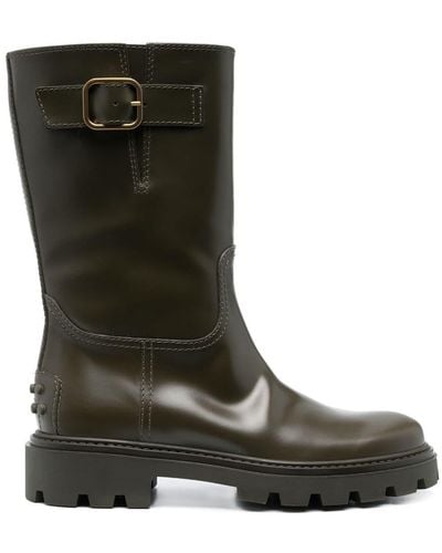 Tod's Buckle-detail Leather Boots - Black