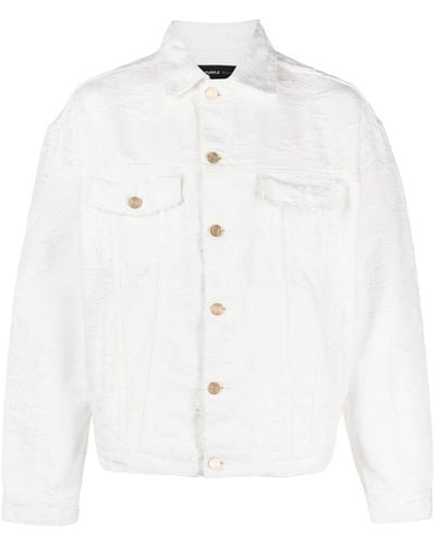 Purple Brand P027 Textured Shirt Jacket - White