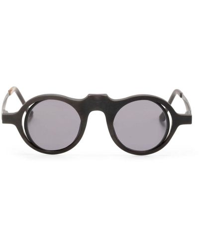 Rigards Cut-out Round-frame Sunglasses - Grey