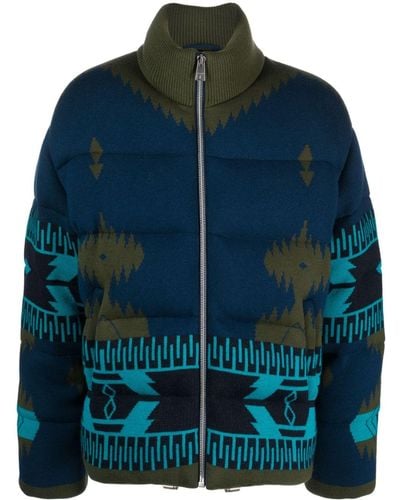 Alanui Icon Jacquard Padded Jacket - Blue