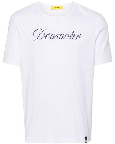 Drumohr Katoenen T-shirt Met Logoprint - Wit