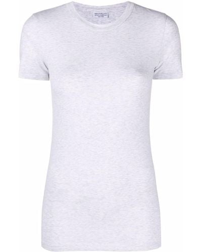 Brunello Cucinelli Camiseta con cuello redondo - Blanco