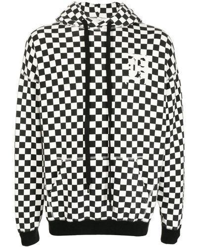 R13 Checkerboard-print Cotton Hoodie - Black