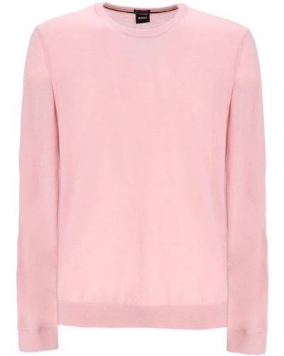 BOSS Leno-P Virgin-Wool Jumper - Pink