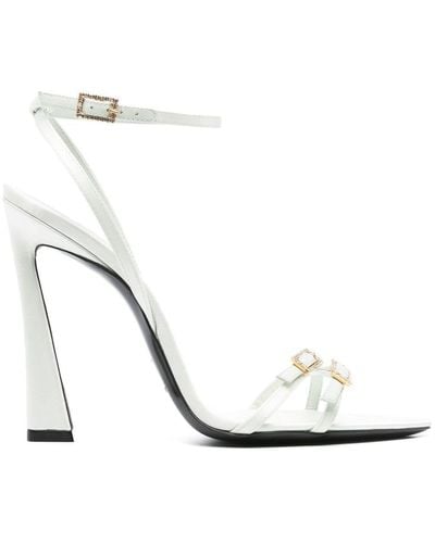 Saint Laurent New Nuit 110mm Leather Sandals - White