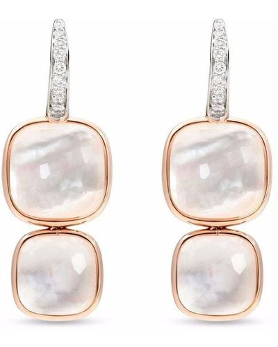 Pomellato Boucles d'oreilles Nudo en or rose 18ct ornées de diamants - Blanc