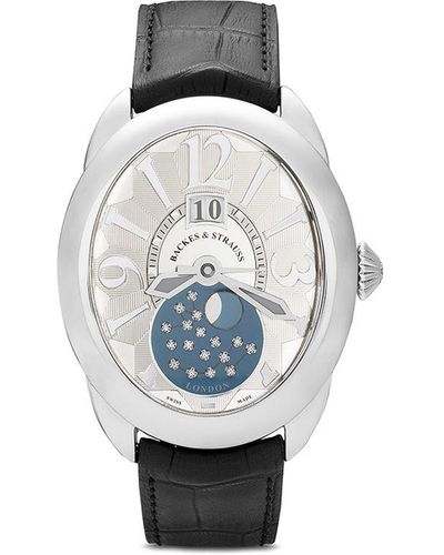 Backes & Strauss 'Regent' 47mm Armbanduhr mit Diamanten - Weiß