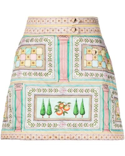 Casablancabrand Graphic-print Cotton Skirt - Geel