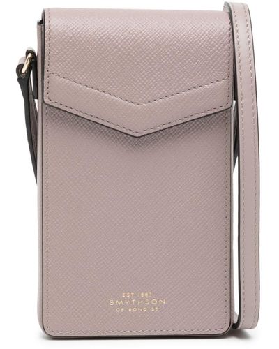 Smythson Leather Phone Bag - Grey