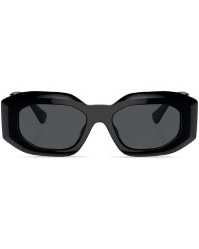 Versace Sonnenbrille mit geometrischem Gestell - Schwarz
