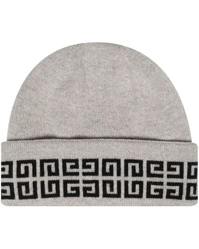 Givenchy 4g Intarsia Knitted Beanie - Men's - Wool - Grey