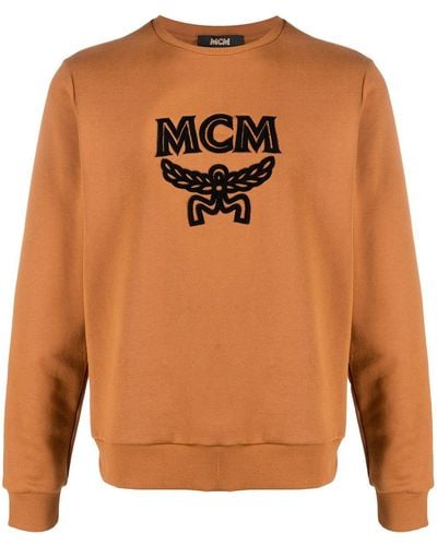 MCM Shearling-logo Sweatshirt - Brown