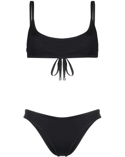 The Attico Bikini en maille fine à design nervuré - Noir