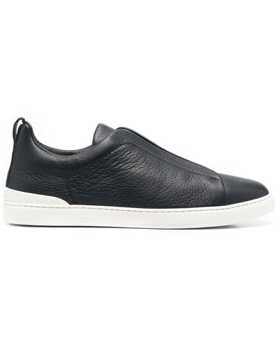 Zegna Sneakers Met Stiksels - Blauw