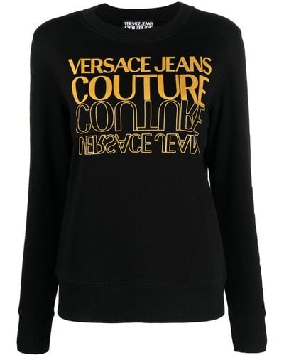 Versace Logo-print Cotton Jumper - Black