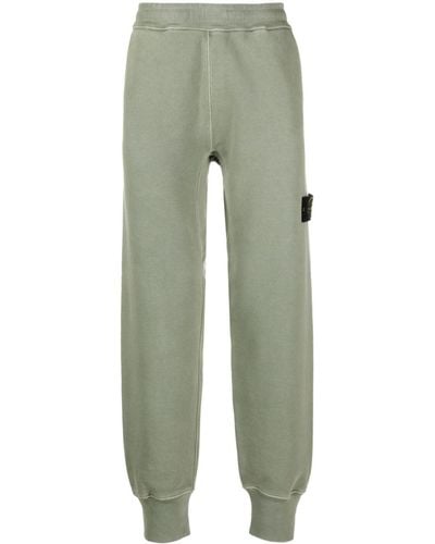 Stone Island Compass-patch Cotton Track Pants - Green