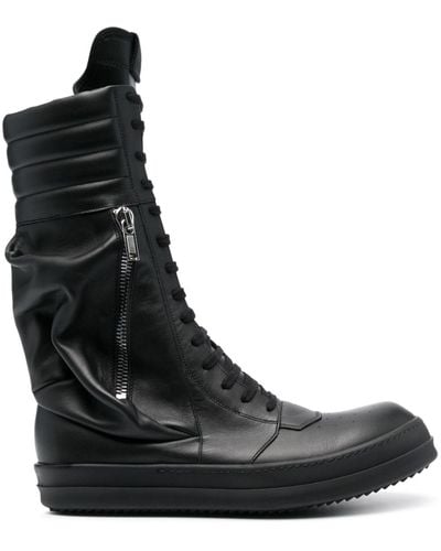 Rick Owens Cargo Basket Leather Boots - Black