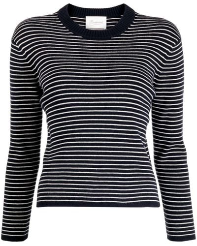 Bonpoint Striped Wool-blend Knit Top - Black
