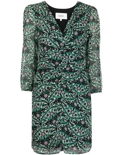 Ba&sh Paisley-print V-neck Dress - Green