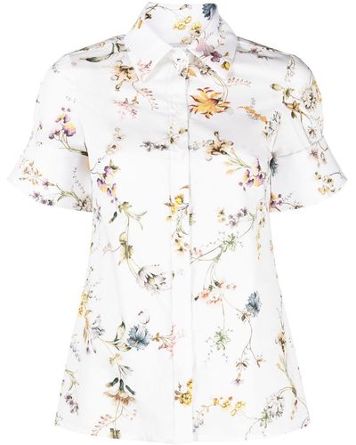 Erdem Floral-print Short-sleeve Shirt - White