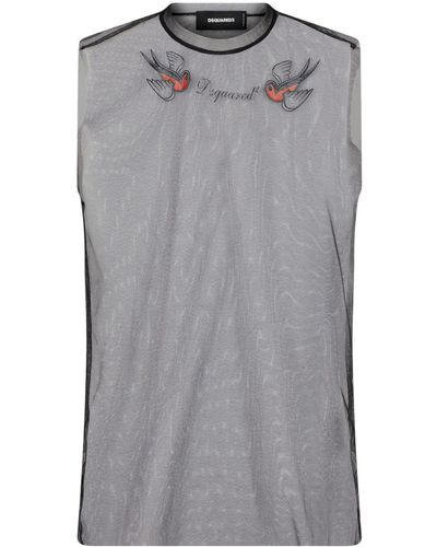DSquared² Layered Mesh Top - Grey