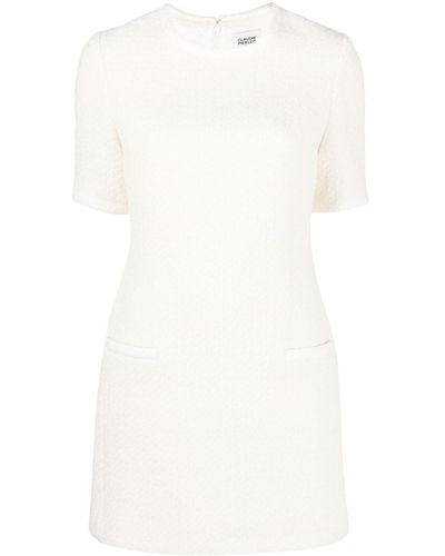 Claudie Pierlot Short-sleeved Tweed Suit Dress - White