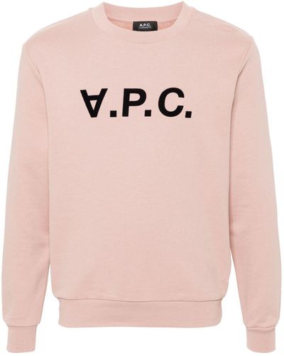 A.P.C. Sweatshirt mit beflocktem Logo - Pink