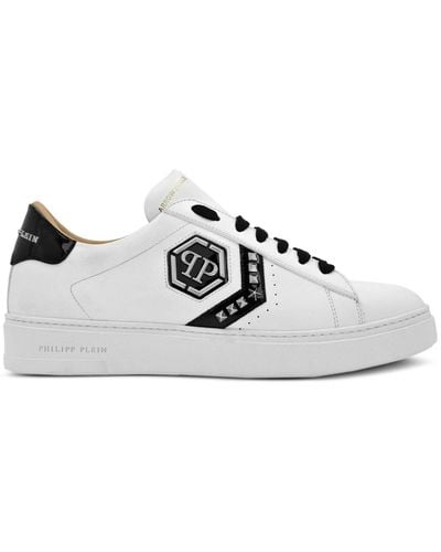 Philipp Plein Lo-Top leather sneakers - Weiß