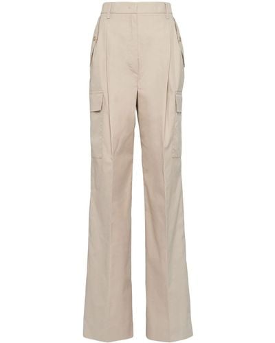 Prada Panama-cotton Tailored Pants - Natural
