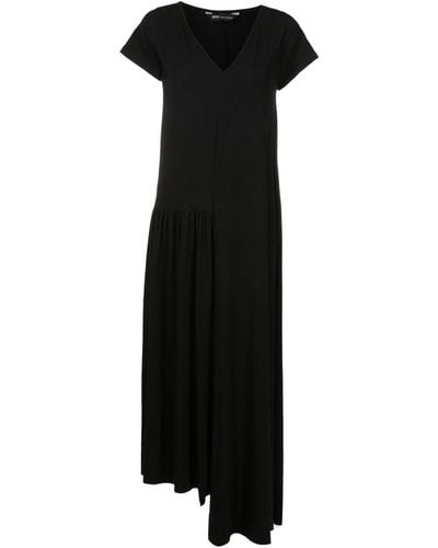 UMA | Raquel Davidowicz Asymmetric V-neck Dress - Black