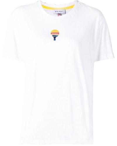 Mira Mikati Embroidered-design T-shirt - White