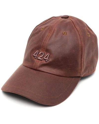 424 Cappello da baseball con logo goffrato - Marrone