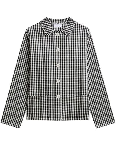 agnès b. Gingham Button-up Shirt - Black