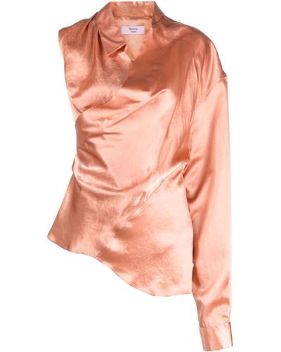 Martine Rose Asymmetric Satin Shirt - Pink
