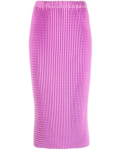 Issey Miyake Knitted High-waist Skirt - Pink
