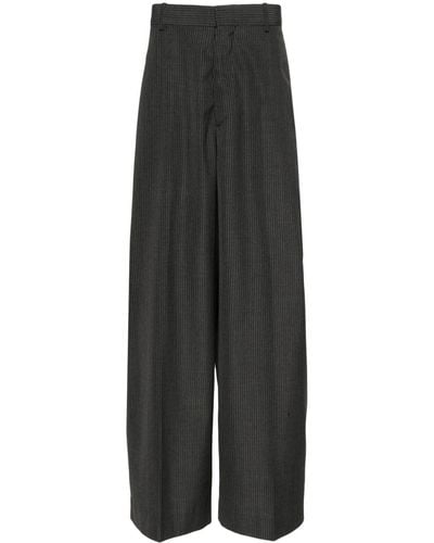 Acne Studios Pinstriped Wide-leg Tailored Trousers - Black