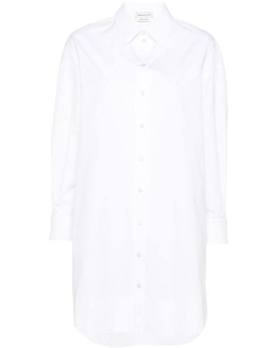 Alexander McQueen Cotton-poplin Shirtdress - White