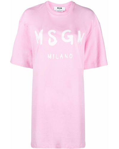 MSGM T-shirtjurk Met Logoprint - Roze