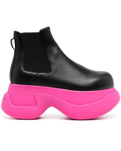 Marni Aras 70mm Leather Boots - Pink