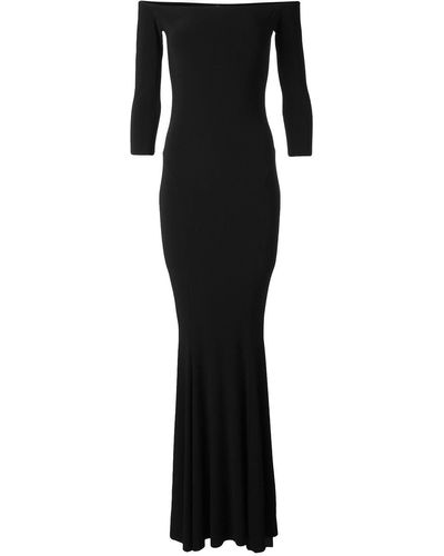 Norma Kamali Off-shoulder Mermaid Gown - Zwart