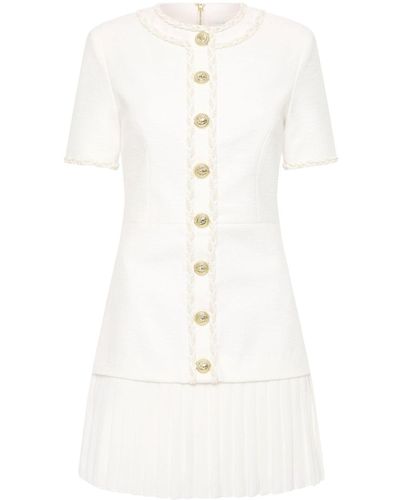 Rebecca Vallance Clarisse Button-detail Minidress - White