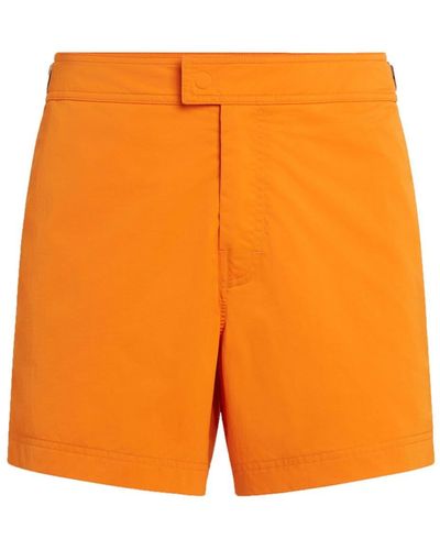 Zegna 232 Road Brand Mark Swim Short - Orange