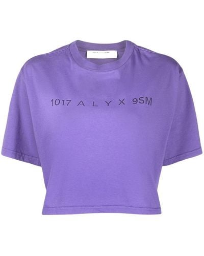 1017 ALYX 9SM Cropped-T-Shirt mit Logo-Print - Lila