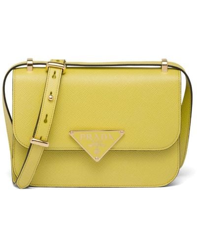 Prada Emblème Saffiano Shoulder Bag - Yellow