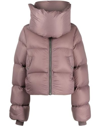 Rick Owens Funnel-neck Cropped Padded Jacket - Multicolor