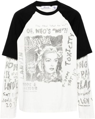 Lanvin X Future Layered Cotton T-shirt - Black